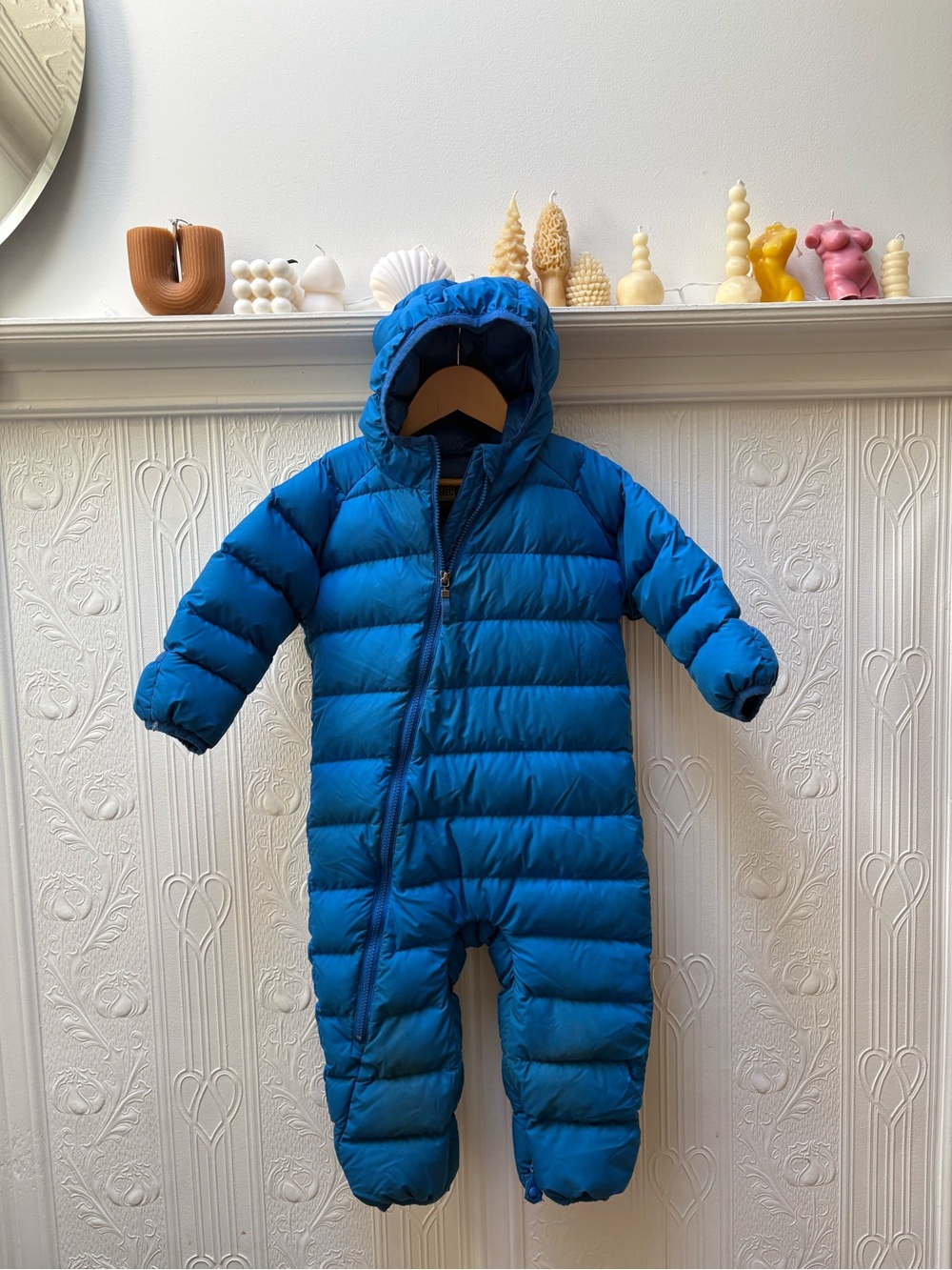 MEC Bright Blue Puffer One-Piece Footie with Hood